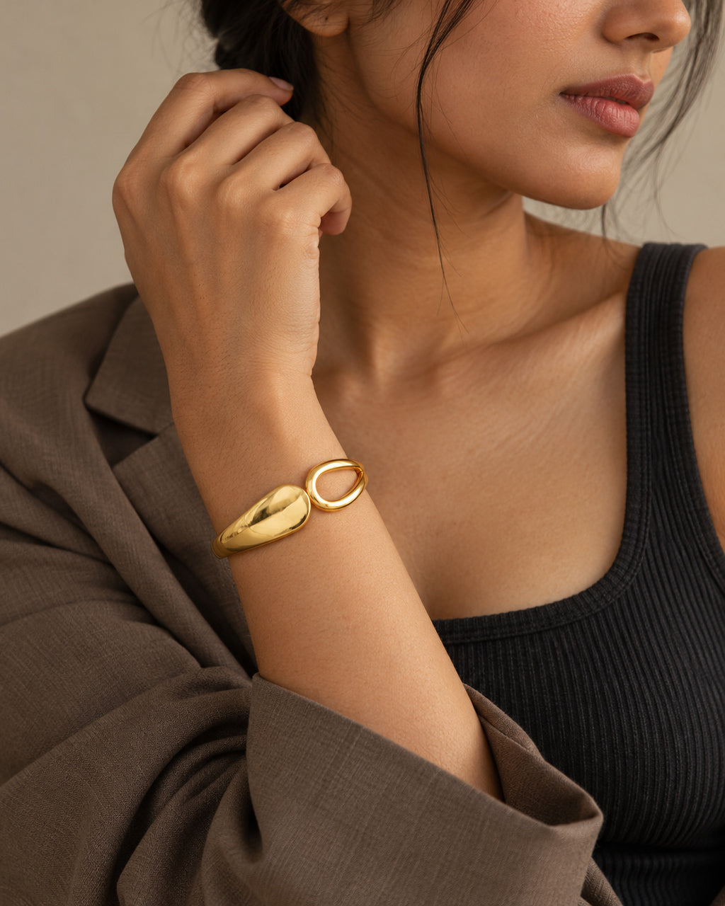 Molten Teardrop Spring Cuff Bracelet
