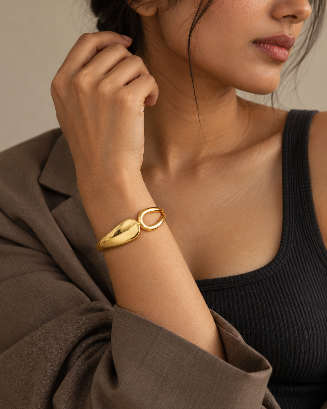Molten Teardrop Spring Cuff Bracelet
