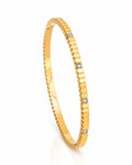CZ Tile Row Side Lock Cuff Bracelet