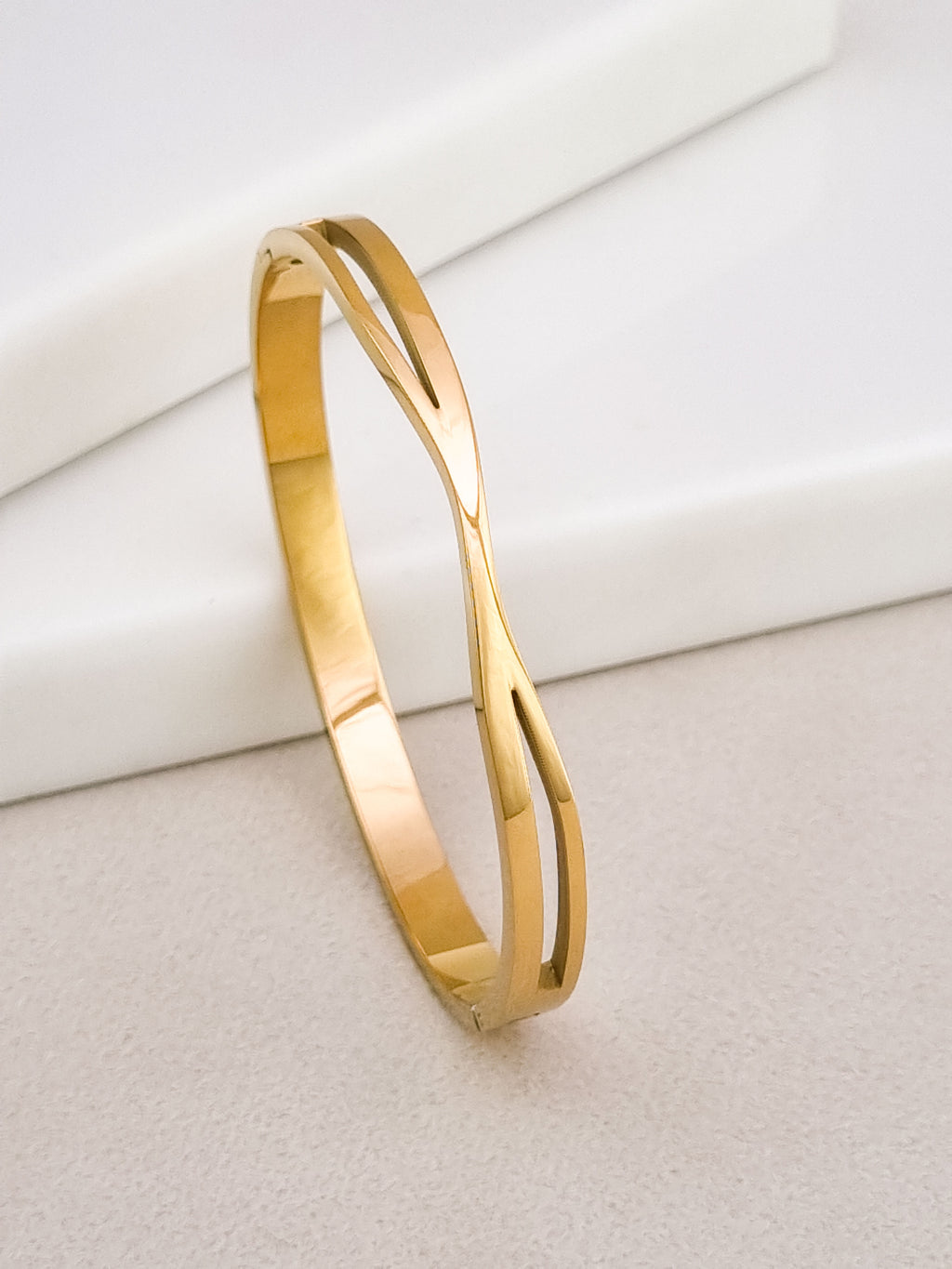 Infinity Cross Side Lock Cuff Bracelet