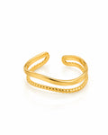 Smooth and Beaded Double Band Ring