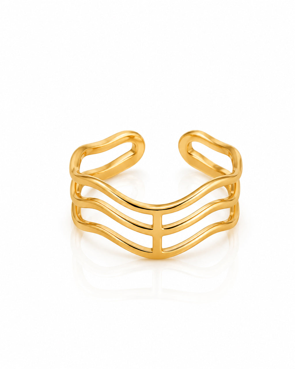 Triple Wave Open Band Ring