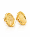 Ripple Oval Statement Stud Earrings