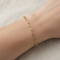 Waterproof gold link bracelet, 18K gold plated paperclip jewelry, anti-tarnish link bracelet, Treshire gold jewelry.