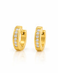 Channel Set CZ Huggie Hoop Earrings
