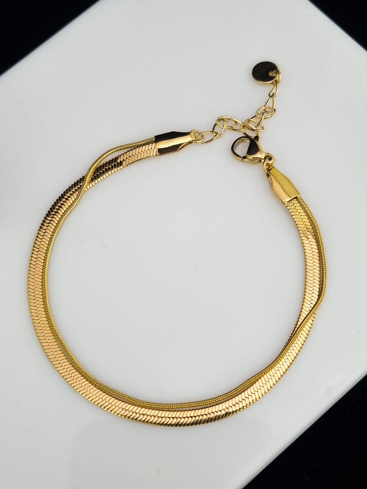 Double Herringbone Snake Chain Bracelet