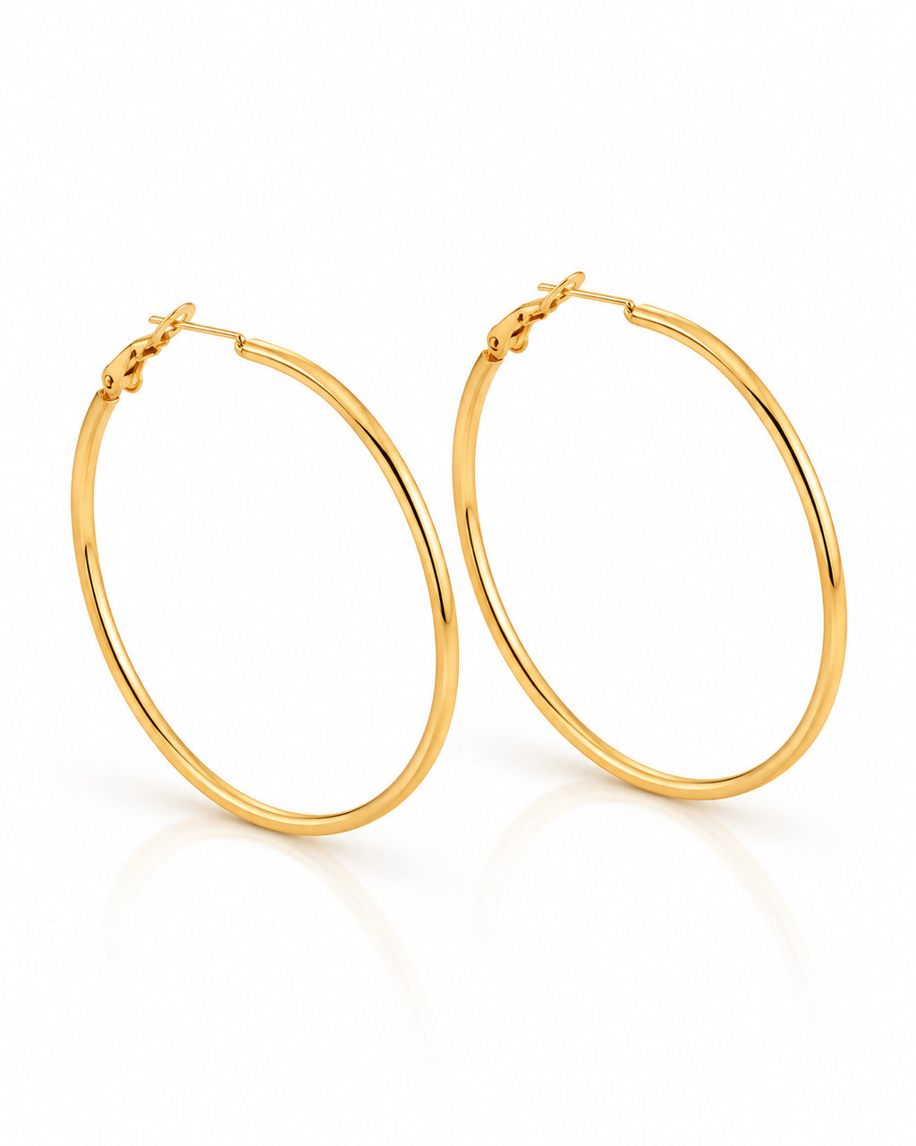 Oversized Slim Tube Hoop Earrings