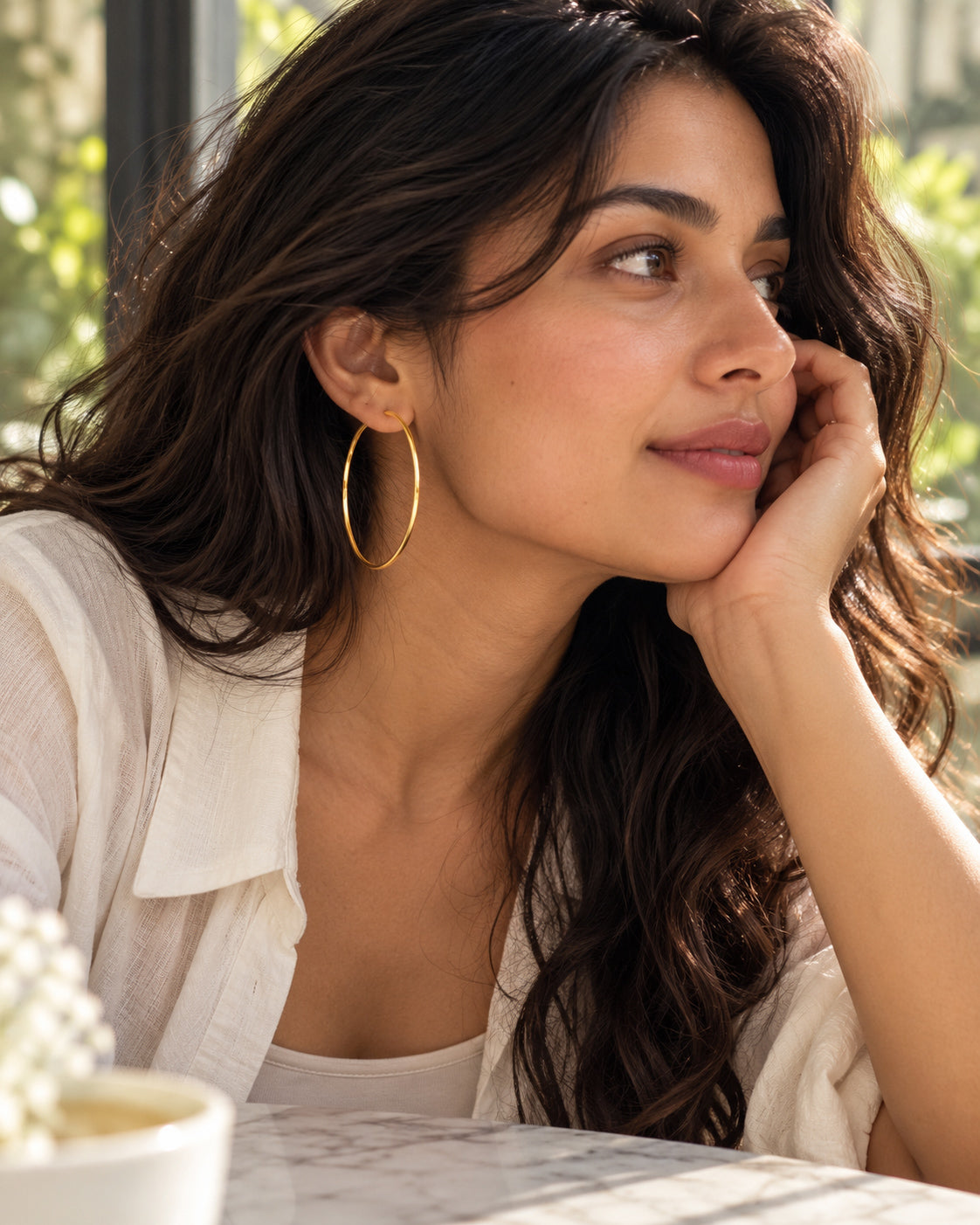 Oversized Slim Tube Hoop Earrings