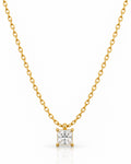 Square CZ Solitaire Necklace