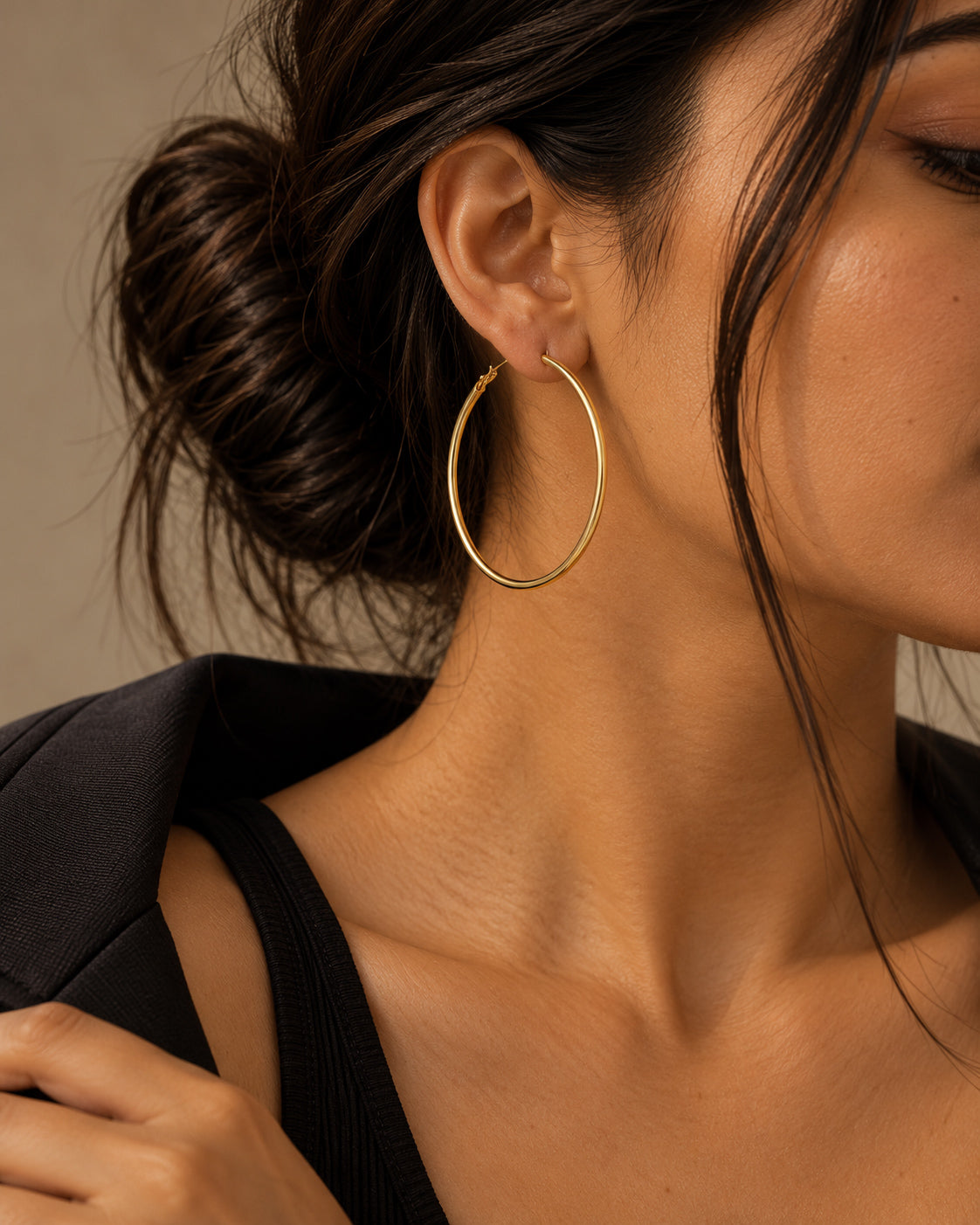 Oversized Slim Tube Hoop Earrings