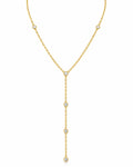 CZ Bezel Station Lariat Y-Necklace