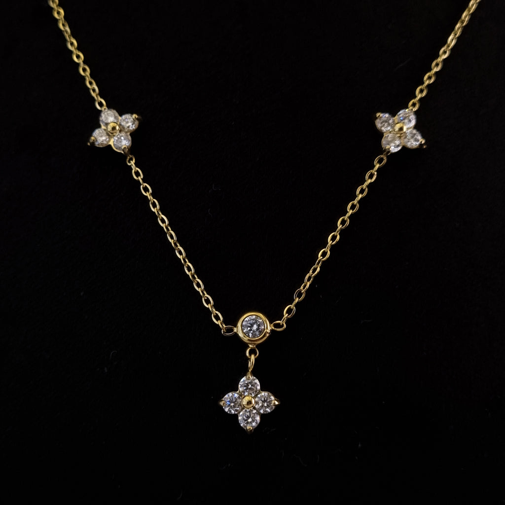 Celestial Clover Drop Necklace