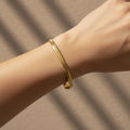 Gold snake chain bracelet, 18K gold plated herringbone bracelet, waterproof gold jewelry, anti-tarnish flat link bracelet, Treshire luxury.
