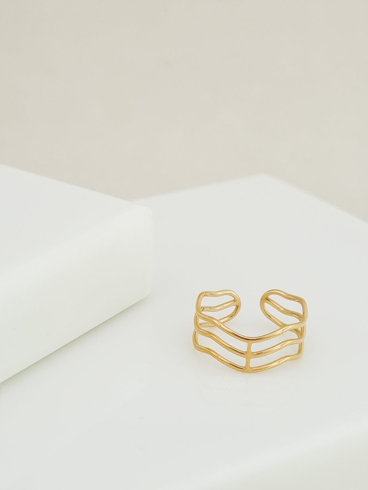 Triple Wave Open Band Ring