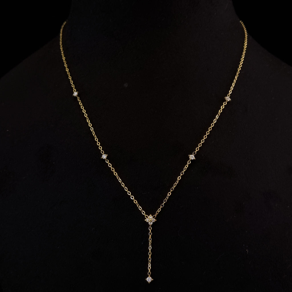 Dainty Flower Lariat Necklace