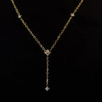 Dainty Flower Lariat Necklace