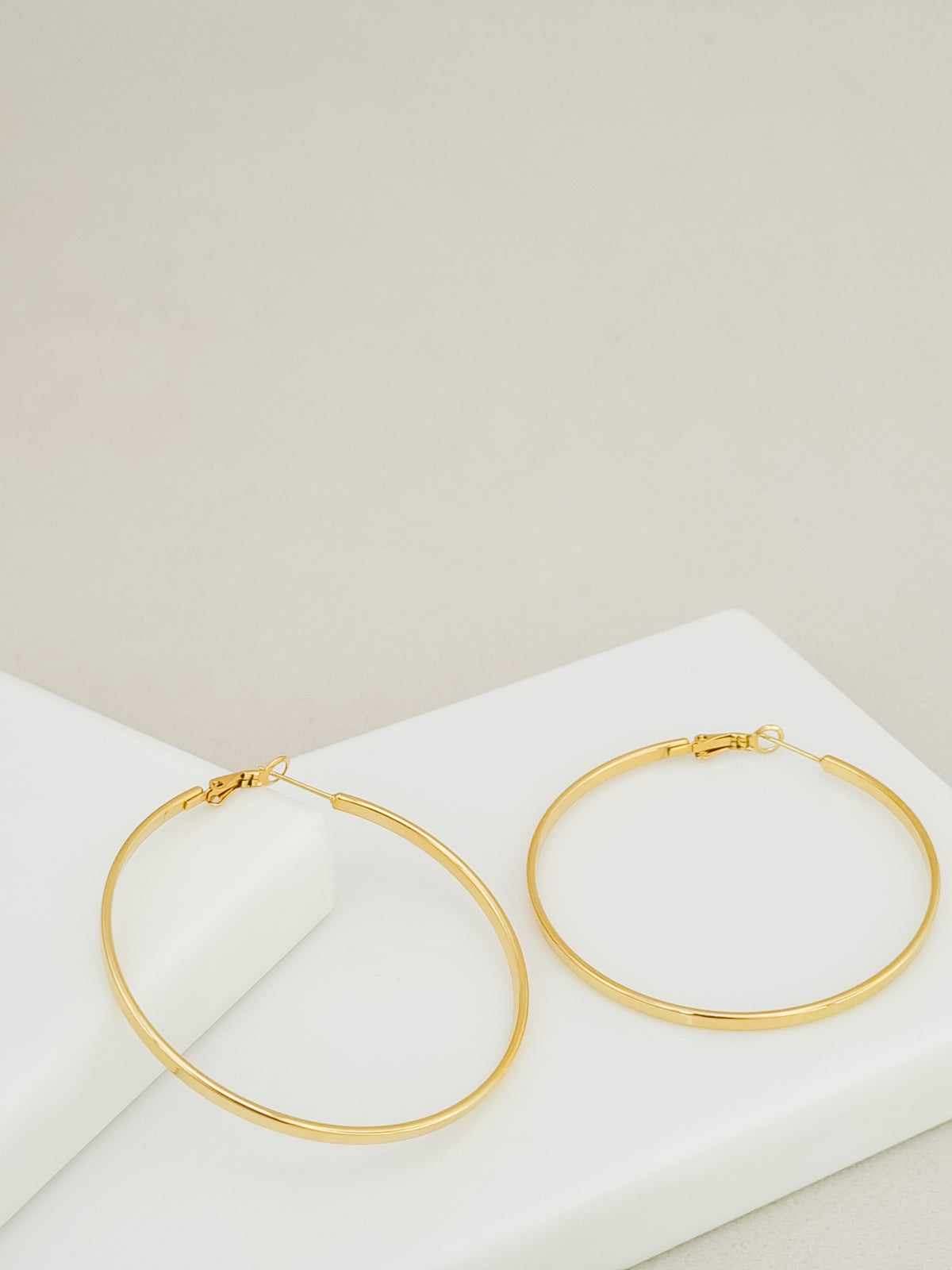 Oversized Slim Tube Hoop Earrings