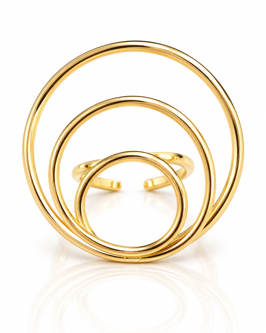 Triple Orbit Open Cuff Ring