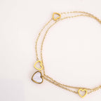 Ethereal Heart – Gold-Plated Double Chain Anklet for Women