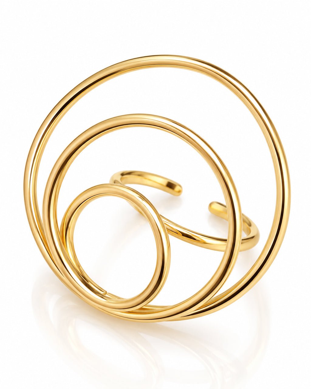 Triple Orbit Open Cuff Ring