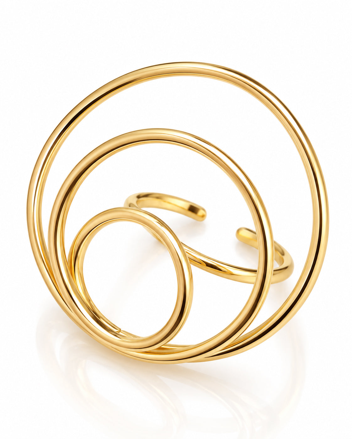Triple Orbit Open Cuff Ring