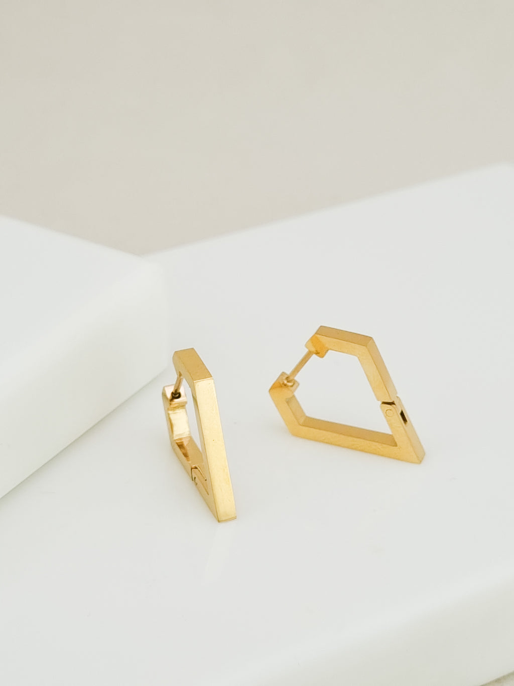 Angular Diamond Hoop Earrings