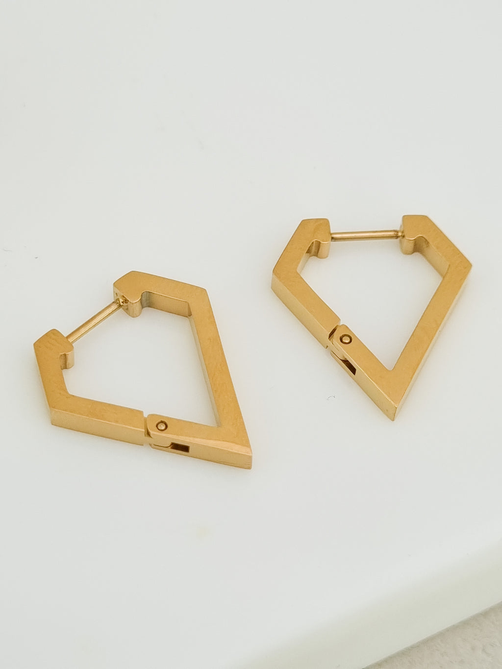 Angular Diamond Hoop Earrings