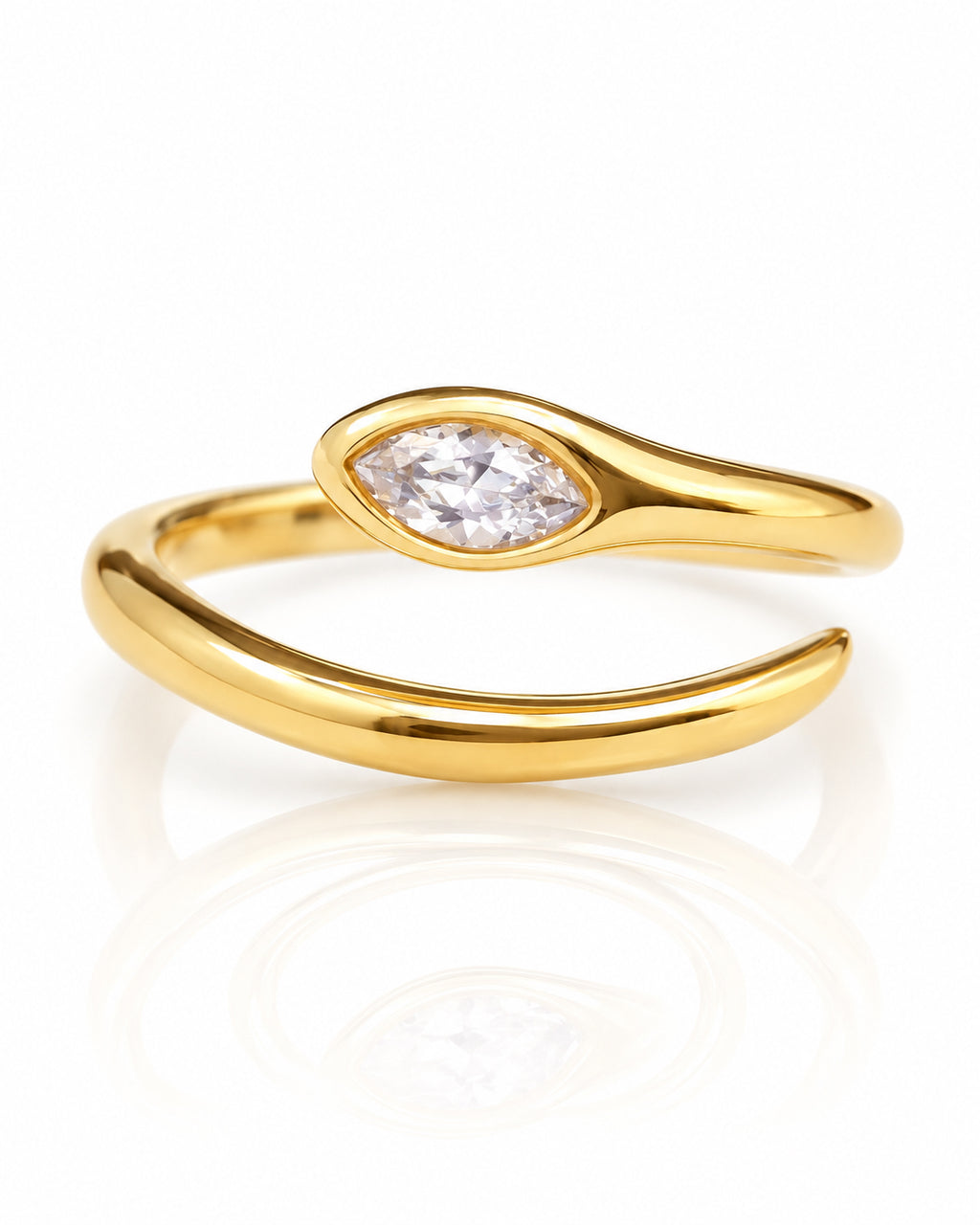 Marquise CZ Bypass Ring