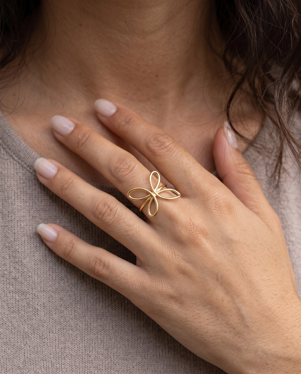 Open Butterfly Statement Ring