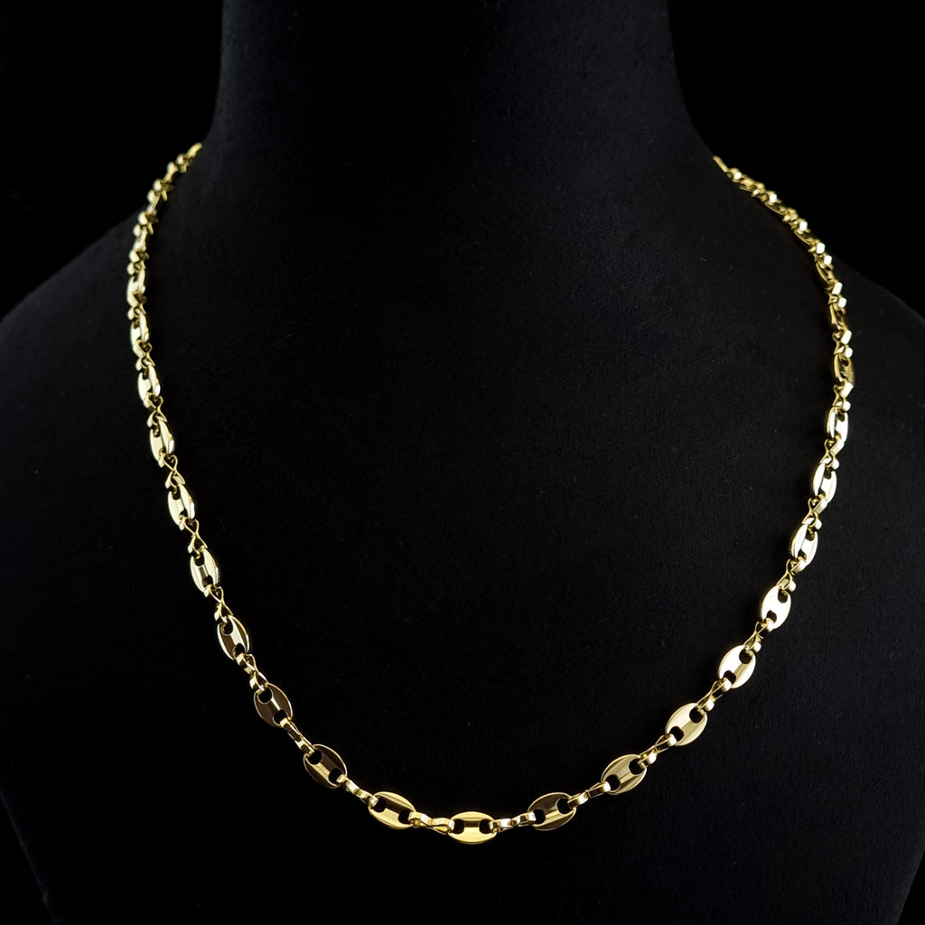 Gold marina chain, 18K gold plated necklace, waterproof gold jewelry, anti-tarnish link chain, Gucci style necklace.