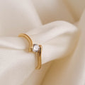 Wavy Solitaire Ring