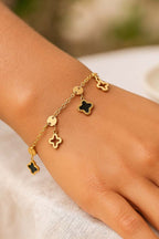 Noir Clover – Gold-Plated Lucky Charm Bracelet