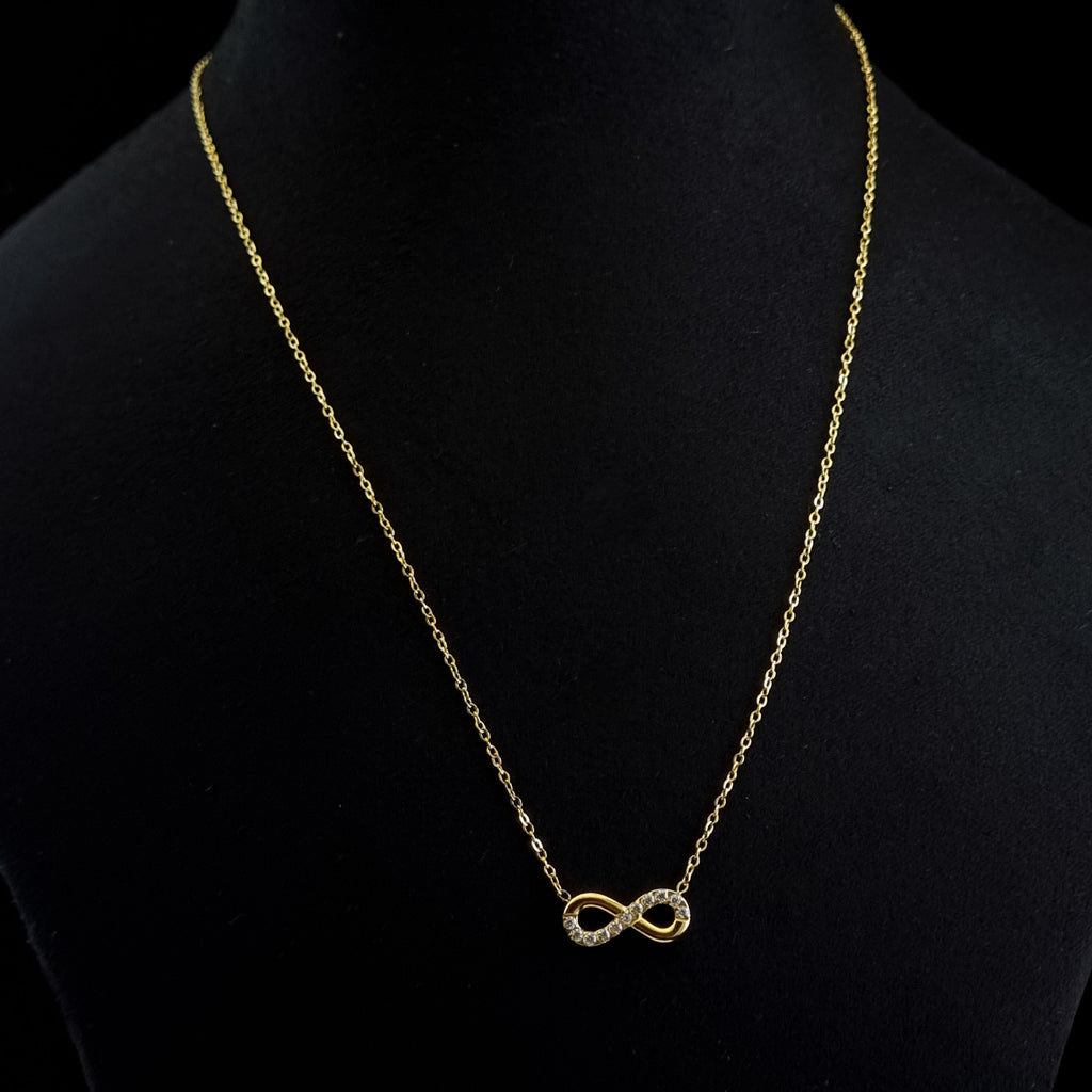 Infinity Crystal Pendant Necklace – Anti-Tarnish, 18K Gold Plated & Waterproof