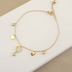Amora Pearl Heart Anklet