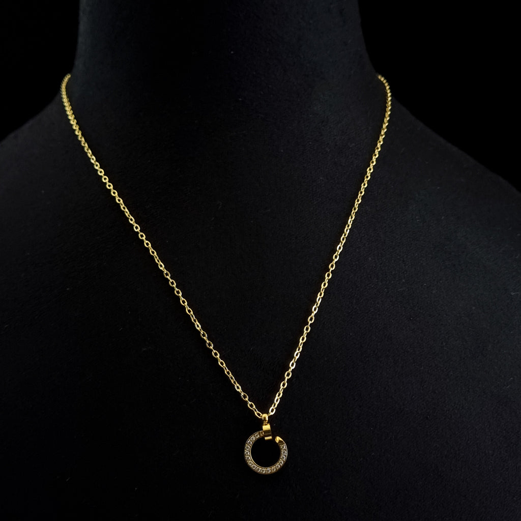 Aura Halo Circle Pendant – Anti-Tarnish, 18K Gold Plated & Waterproof