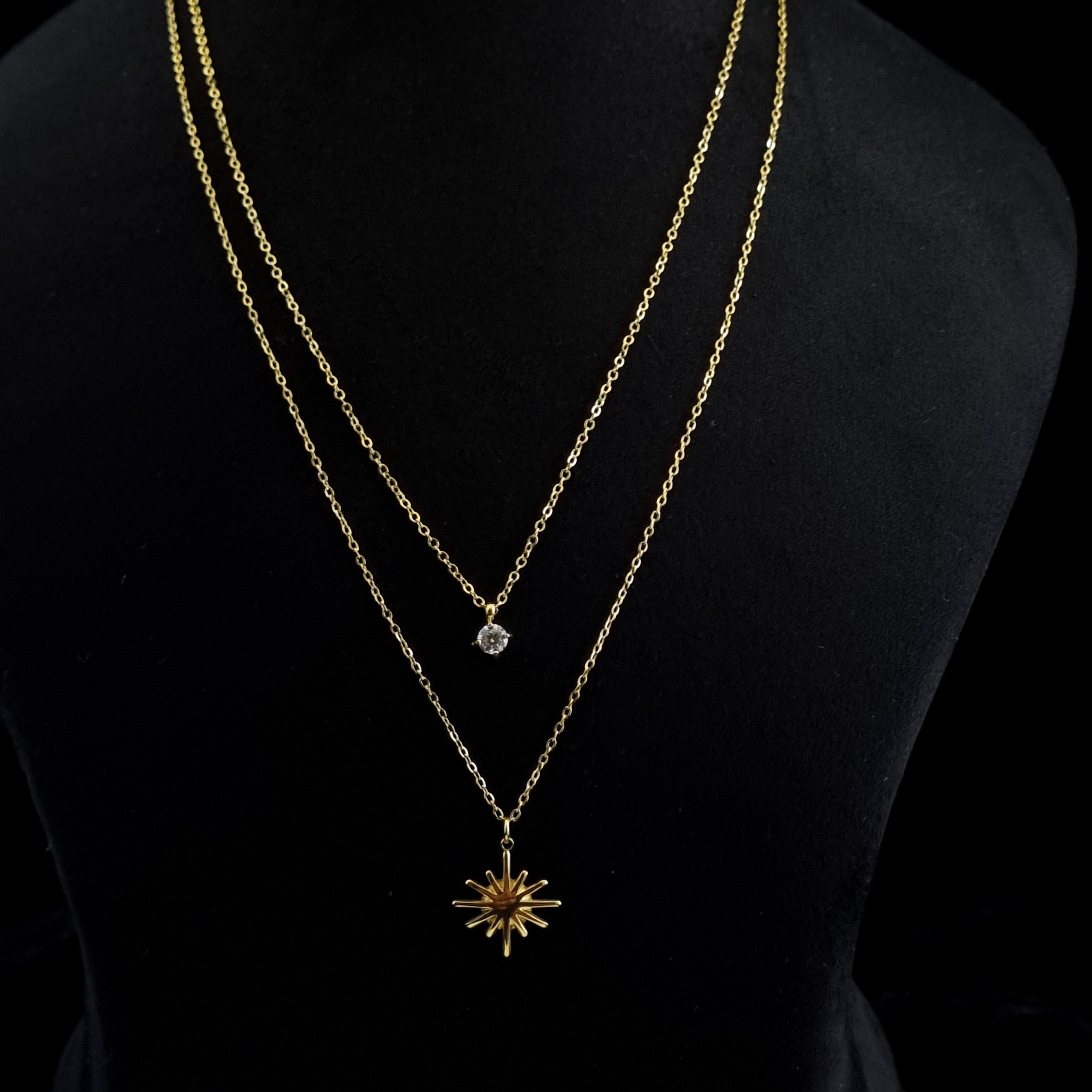 Starfall Double-Layered Necklace – Anti-Tarnish, 18K Gold Plated & Waterproof