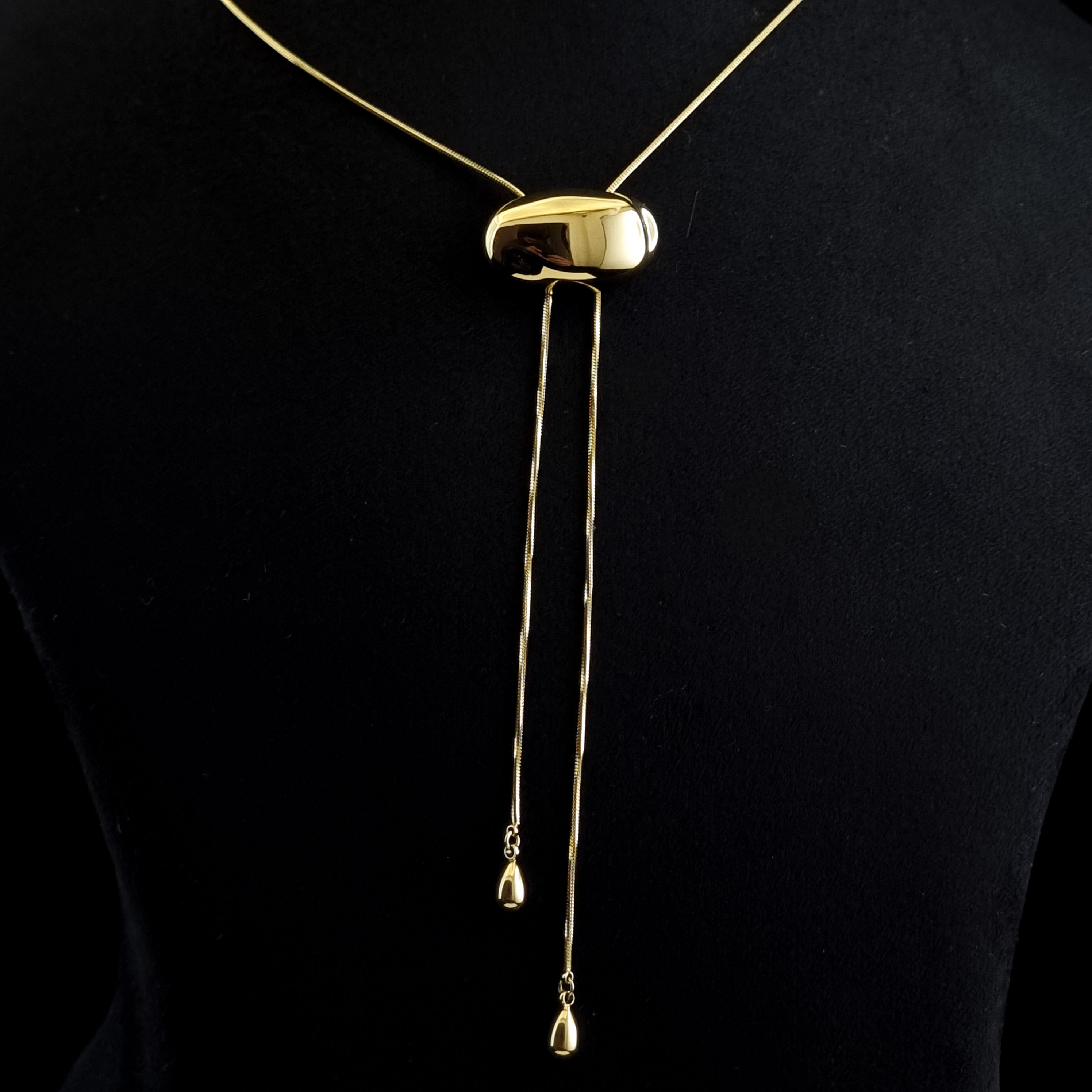 Molten Orb Bolo Lariat – Anti-Tarnish, 18K Gold Plated & Waterproof