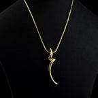 Abstract gold pendant, molten gold necklace, 18K gold plated jewelry, waterproof gold necklace, anti-tarnish sculptural jewelry.