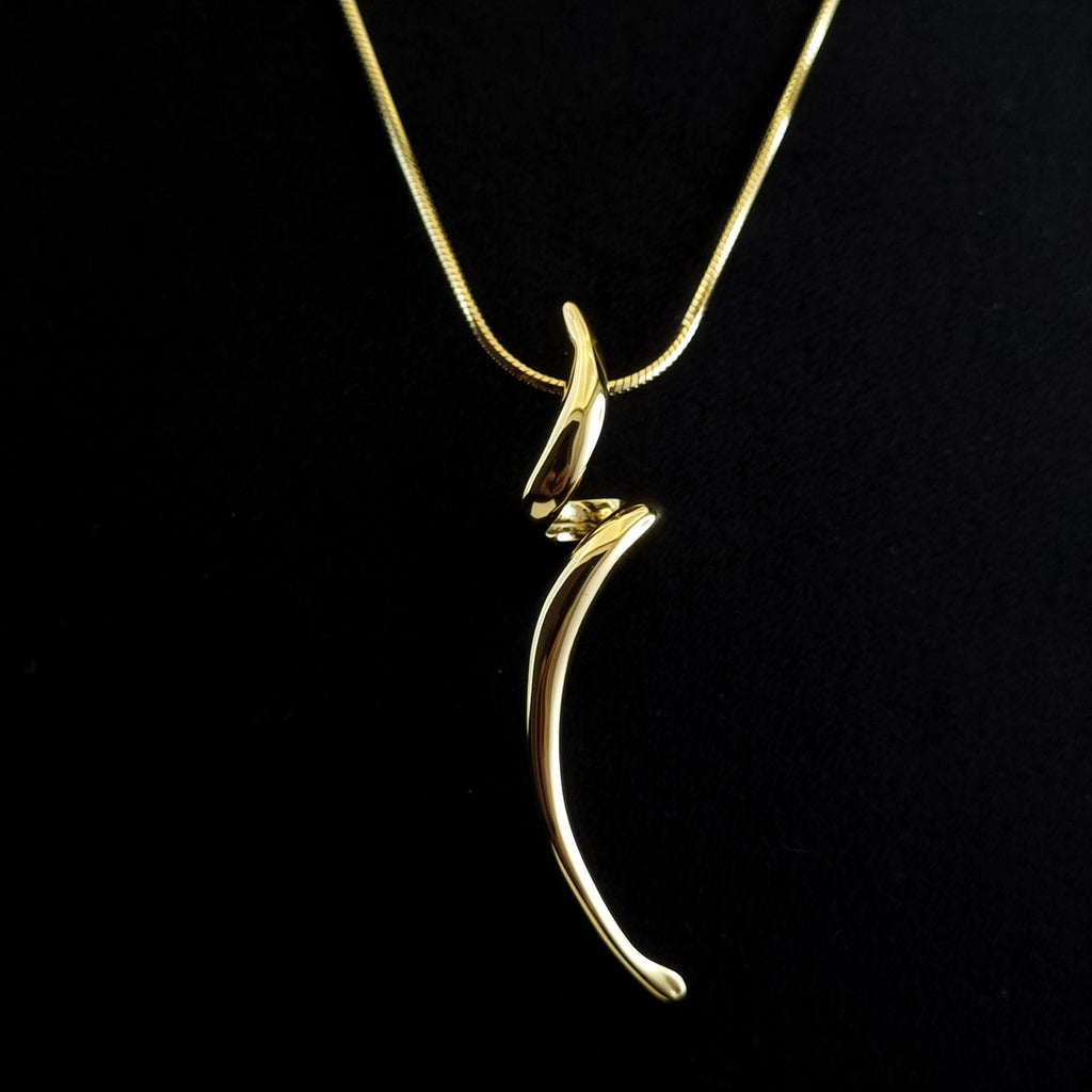 Molten Abstract Flare Pendant – Anti-Tarnish, 18K Gold Plated & Waterproof