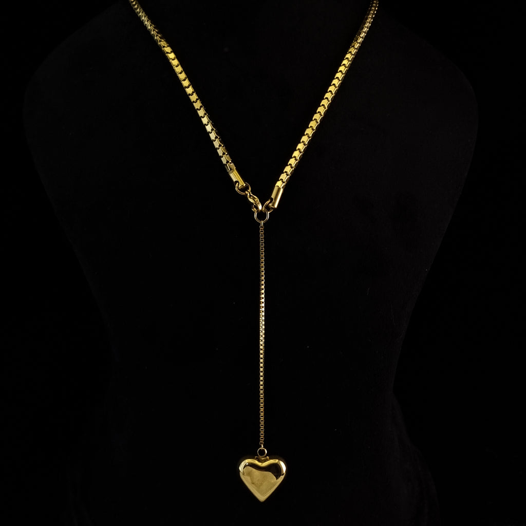 Timeless Love: The Gold Heart Drop Necklace