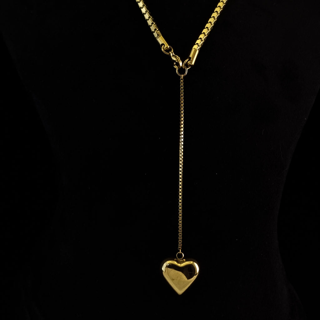 Timeless Love: The Gold Heart Drop Necklace