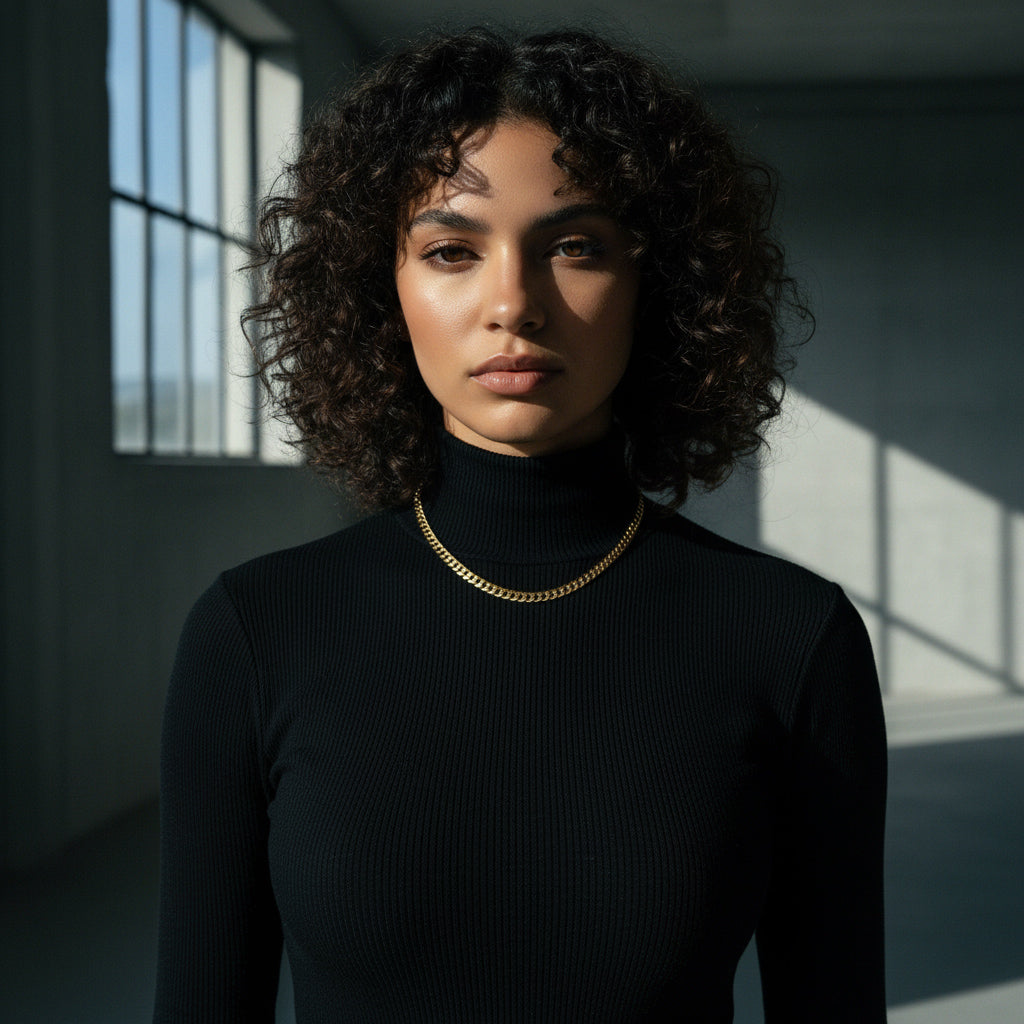 The Gold Herringbone Chain Necklace