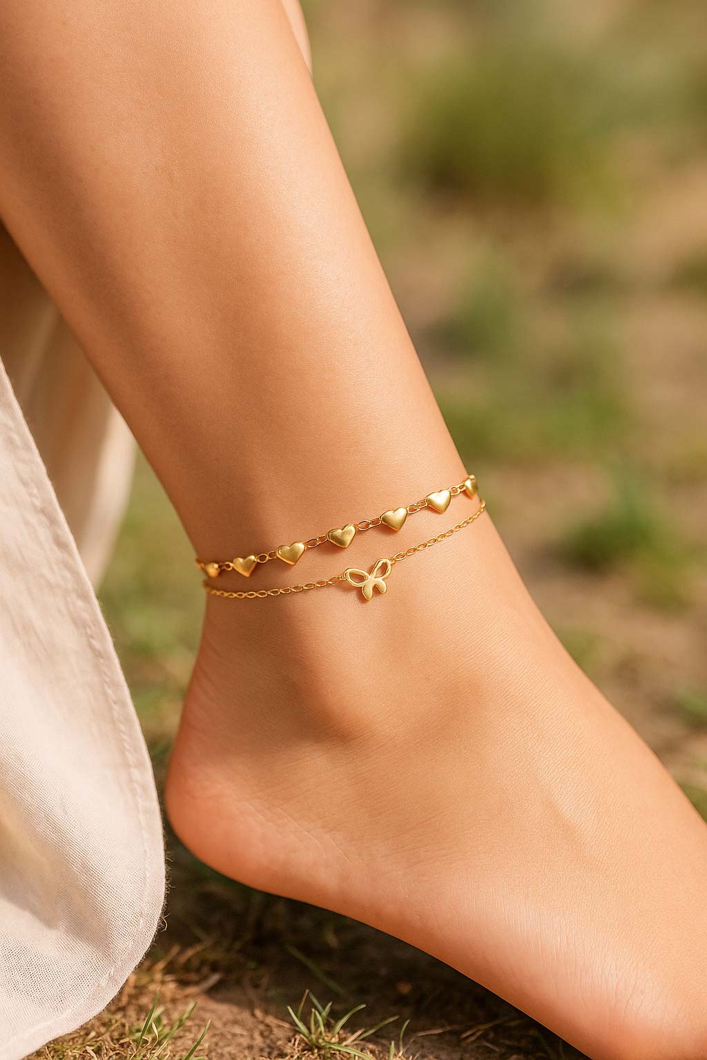 Céleste Heartline Anklet