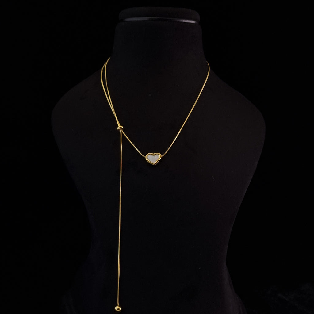 Serene Heart Lariat Necklace