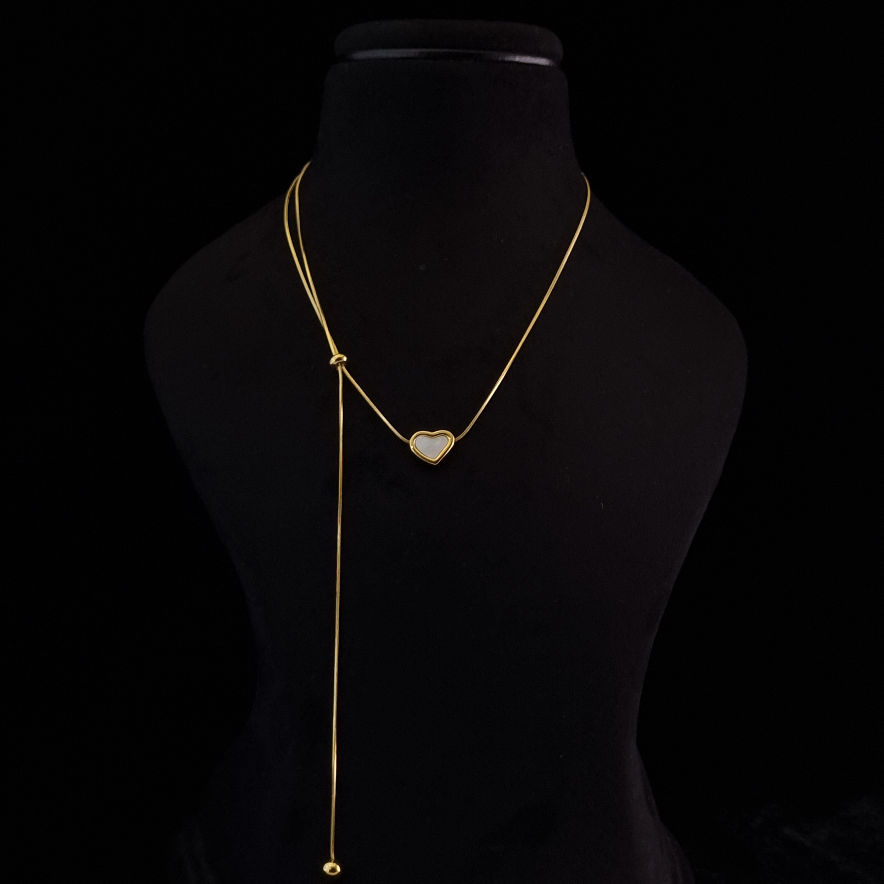 Serene Heart Lariat Necklace