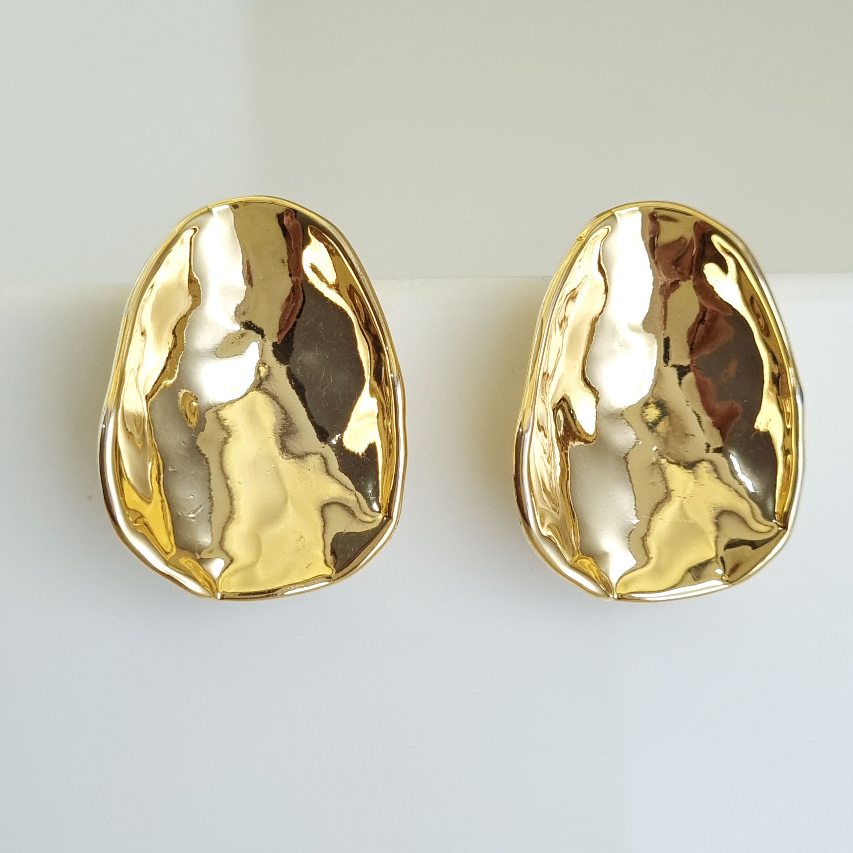Aura Hammered Statement Stud Earrings