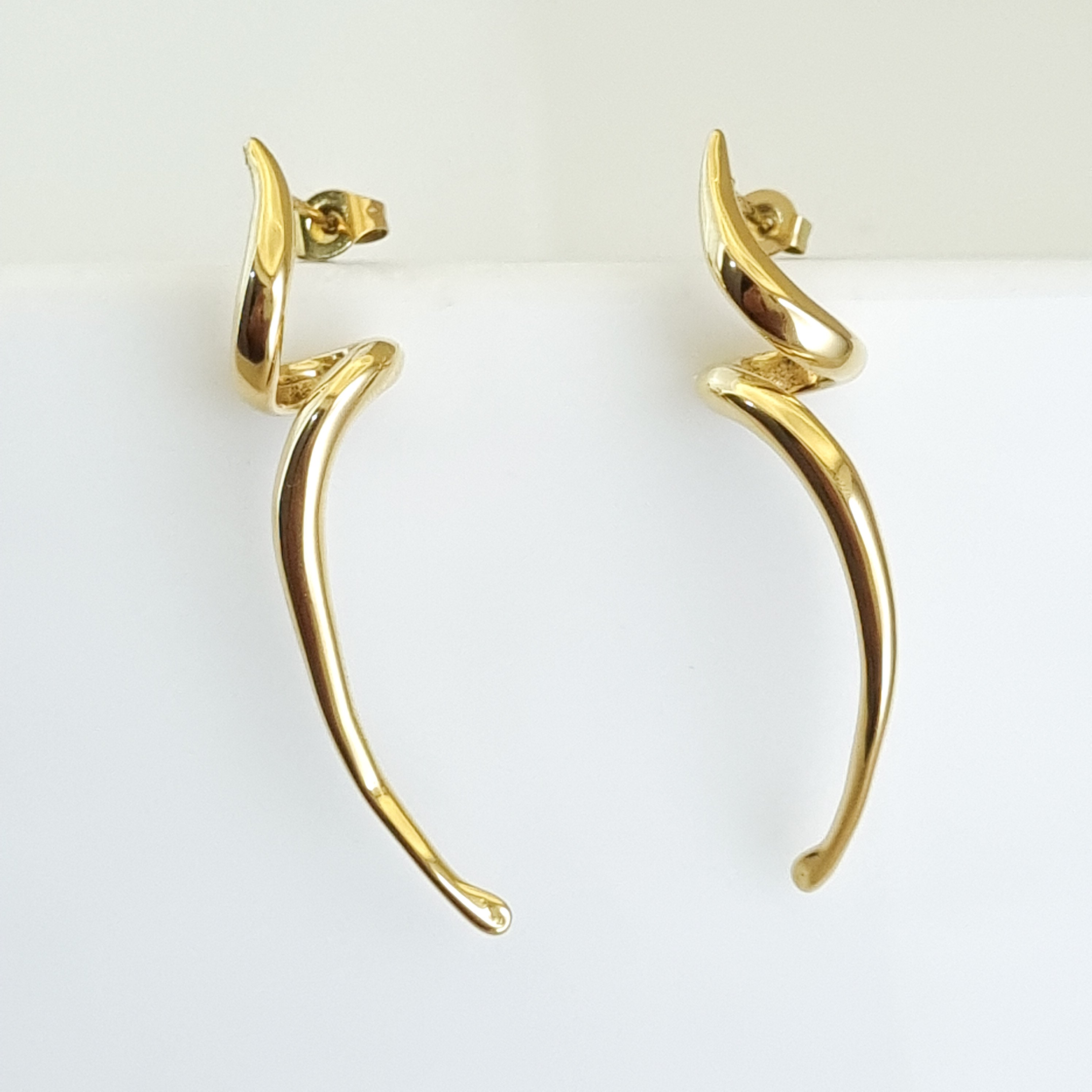 Molten Abstract Flare Earrings – 18K Gold Plated, Waterproof & Hypoallergenic