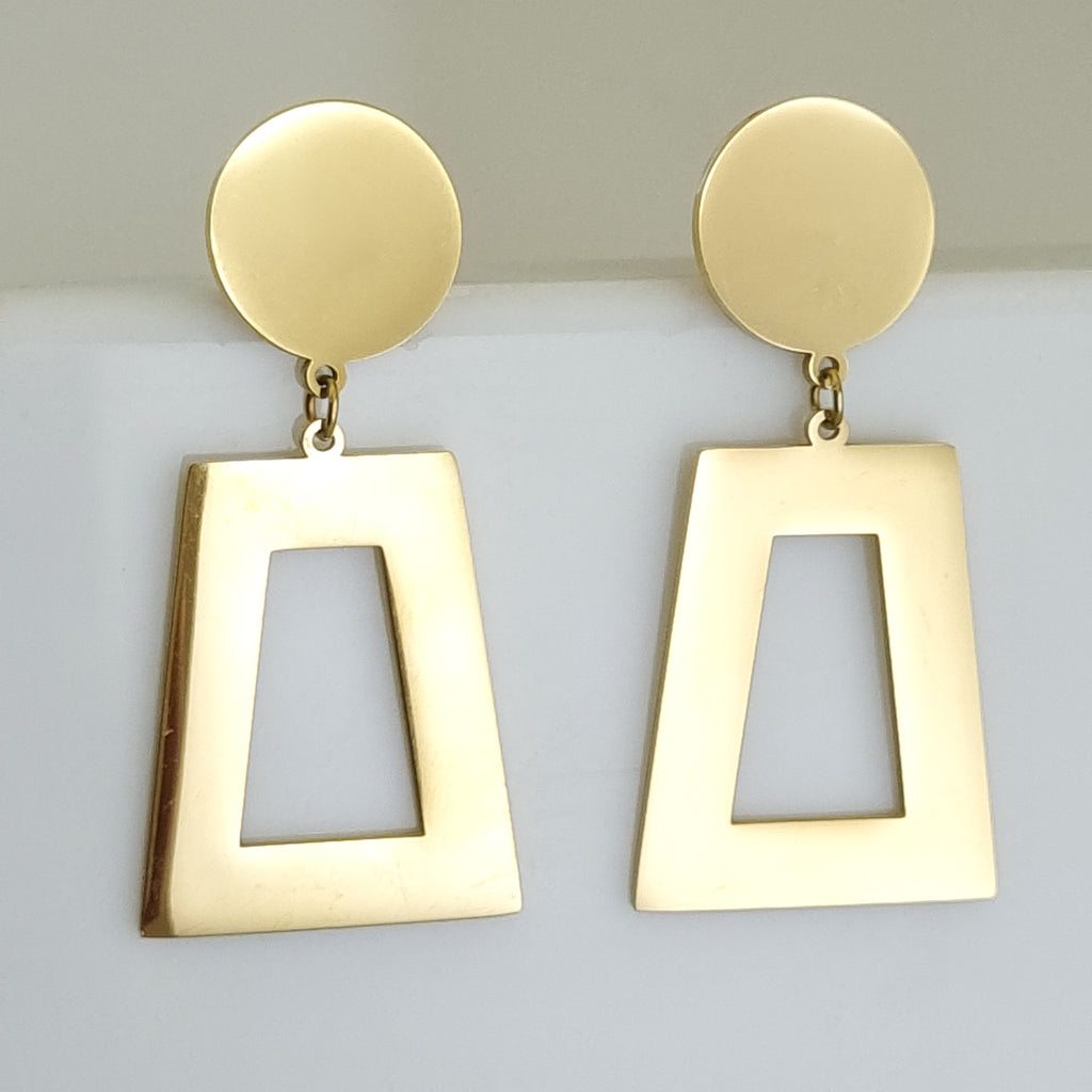 Geometric Pillar Drop Earrings