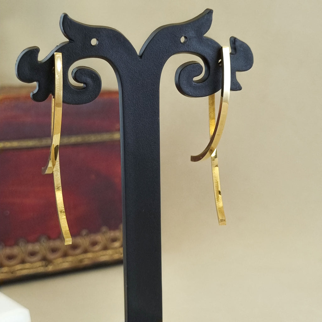 Linear Arch Beam Drop Earrings