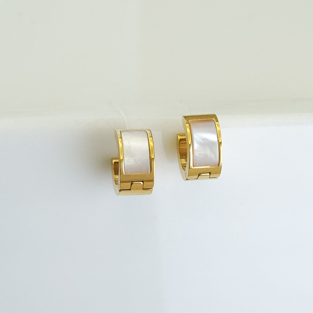 Nova Inlay Micro-Huggie Earrings